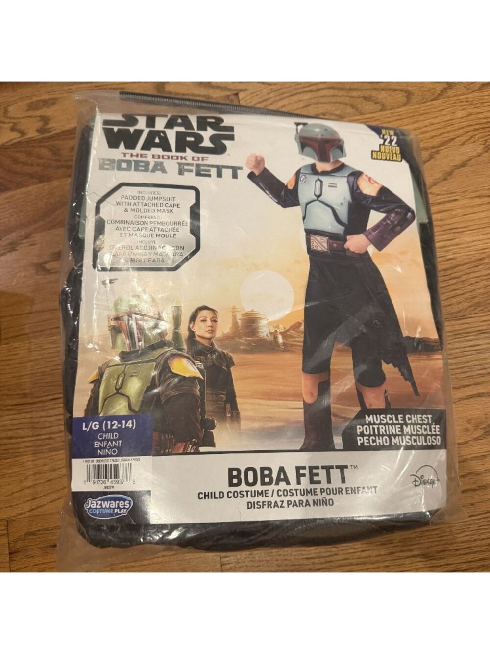 Star Wars The Book Of Boba Fett Child Costume L/G 12-14 Padded Jumpsuit Molded M